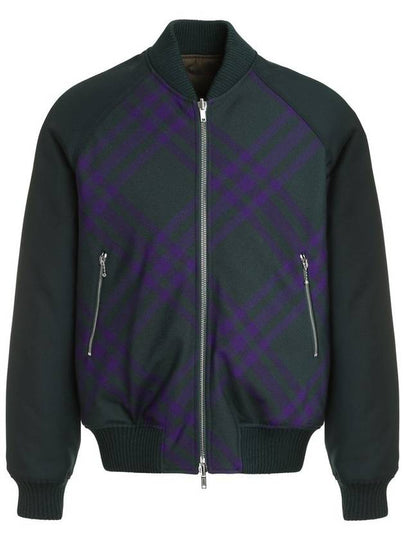 Reversible Check Bomber Jacket Green - BURBERRY - BALAAN 2