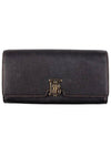 TB Logo Grainy Leather Continental Long Wallet Black - BURBERRY - BALAAN 2