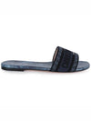 Dway Slide Embroidered Slipper Denim Blue - DIOR - BALAAN 1