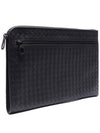 Intrecciato Weaving Zipper Clutch Bag Grey - BOTTEGA VENETA - BALAAN 4