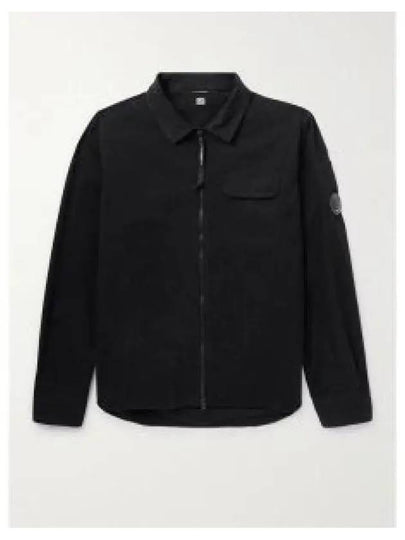 Gabardine Zip Up Long Sleeve Shirt Black - CP COMPANY - BALAAN 2