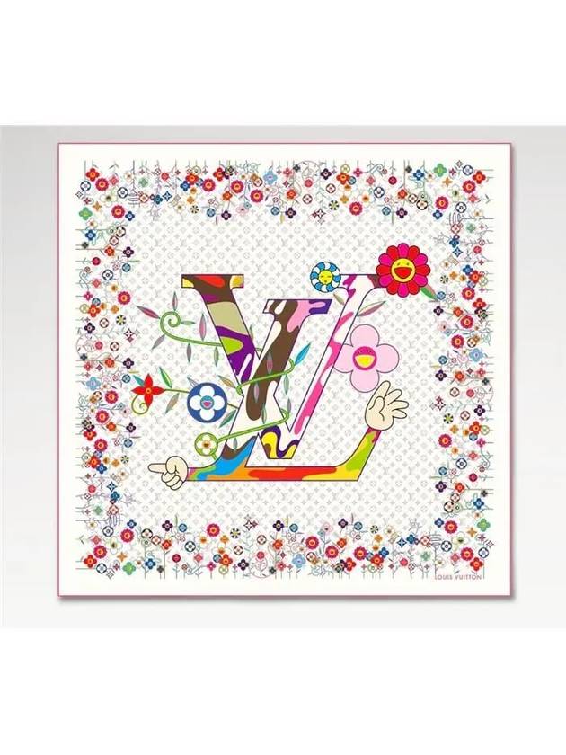 Takashi Murakami Edition Super Flat Muffler White - LOUIS VUITTON - BALAAN 1