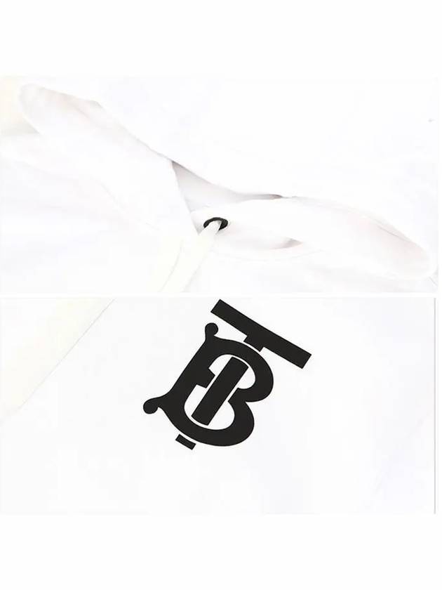 Monogram Motif Cotton Hooded Top White - BURBERRY - BALAAN.