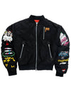 Embroidered Graphic Nylon Bomber Jacket Black - GRAPHISTE MAN.G - BALAAN 1