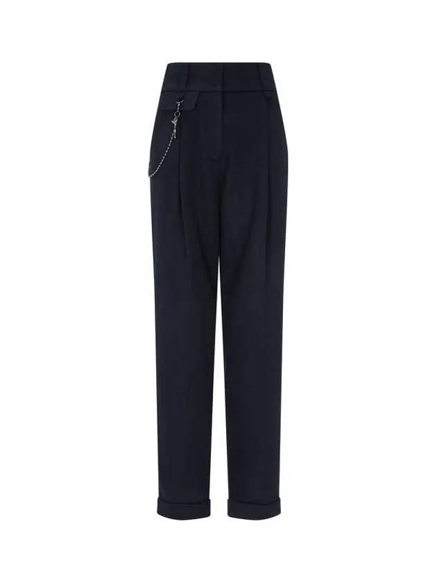 Women s Ball Chain Cashmere Wool Pants Navy 270374 - EMPORIO ARMANI - BALAAN 1