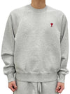 Cotton Heart Logo Sweatshirt Grey - AMI - BALAAN 2