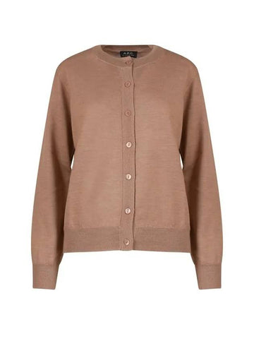 Marine Wool Cardigan Brown - A.P.C. - BALAAN 1