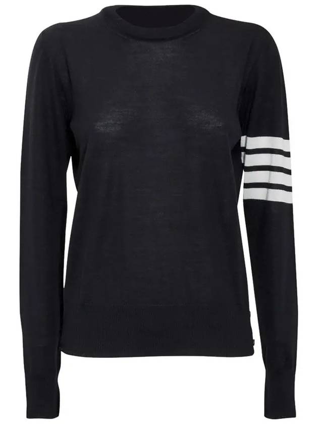 4-Bar Merino Jumper Wool Knit Top Navy - THOM BROWNE - BALAAN 2