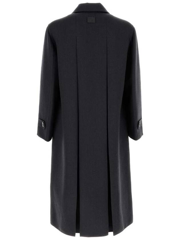 Wool Double Fabric Single Coat Blue - FENDI - BALAAN 3