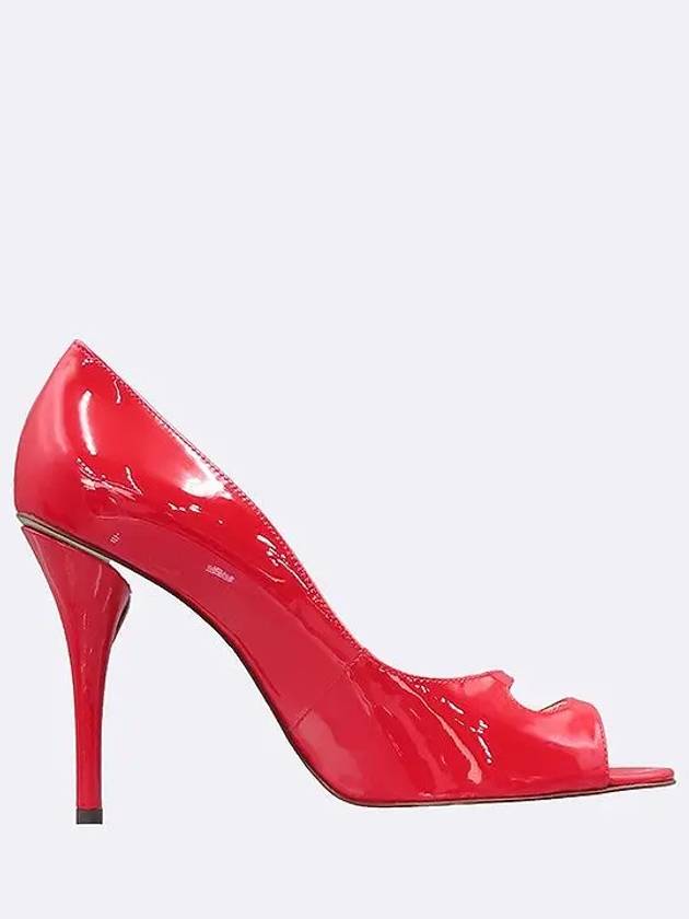 7592 Red color enamel open toe pumps women s shoes 245MM - DOLCE&GABBANA - BALAAN 4