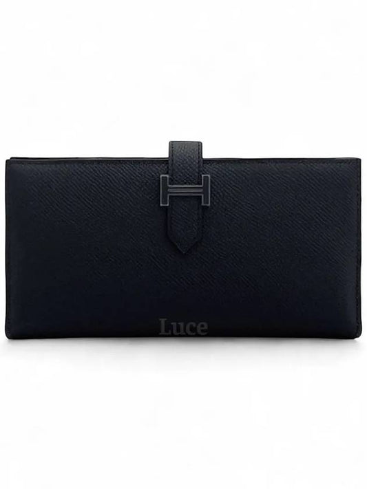 Silver Vein Monochrome Long Wallet Noir - HERMES - BALAAN 2