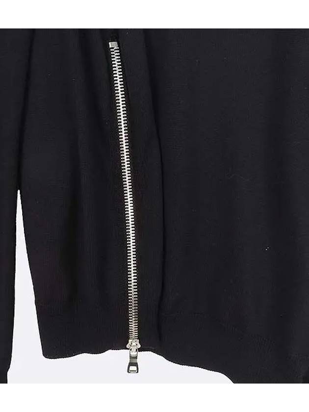 Black color wool 100 side zipper men s round neck knit size M - BALMAIN - BALAAN 3