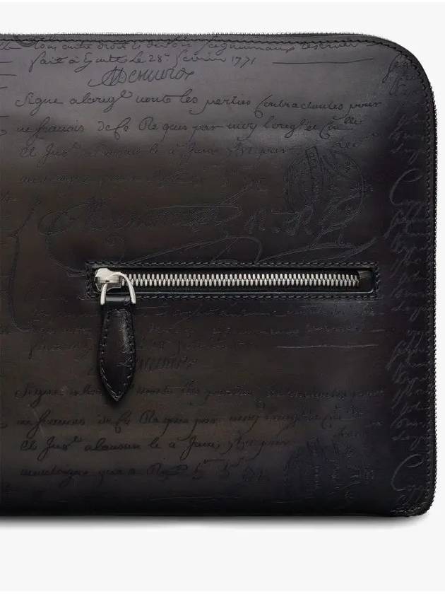 Nino Tgm Scritto Leather Clutch Bag Nero Grigio - BERLUTI - BALAAN 4