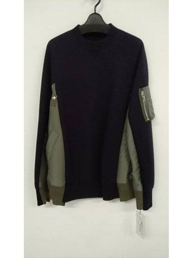 Sponge Sweatshirt Khaki Navy - SACAI - BALAAN 1