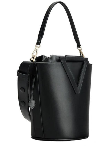 Leather Medium Bucket Bag Black - ROGER VIVIER - BALAAN 1