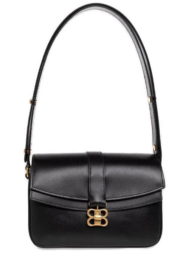 Women's BB Buckle Flap Shoulder Bag Black - BALENCIAGA - BALAAN 1