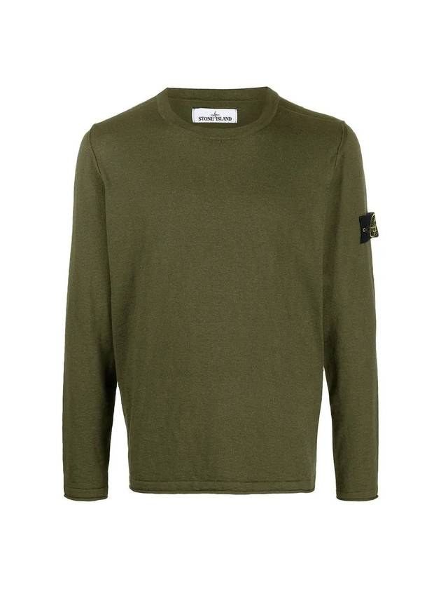 Wappen Patch Crew Neck Knit Top Khaki - STONE ISLAND - BALAAN 1