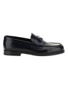 Brushed Leather Loafers Black - PRADA - BALAAN 1