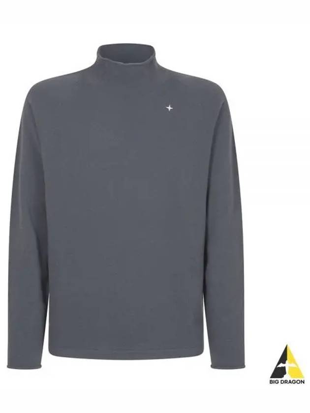 Stellina Mock Neck Lambswool Knit Top Grey - STONE ISLAND - BALAAN 2