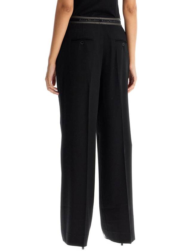 wide twill pants with elastic waistband - ACNE STUDIOS - BALAAN 3