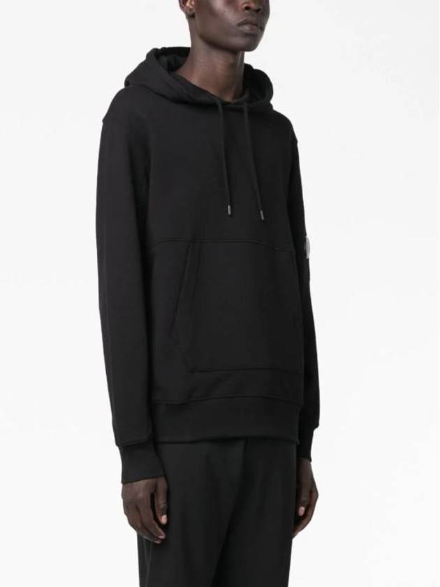 Diagonal Raised Fleece Hoodie Black - CP COMPANY - BALAAN 3