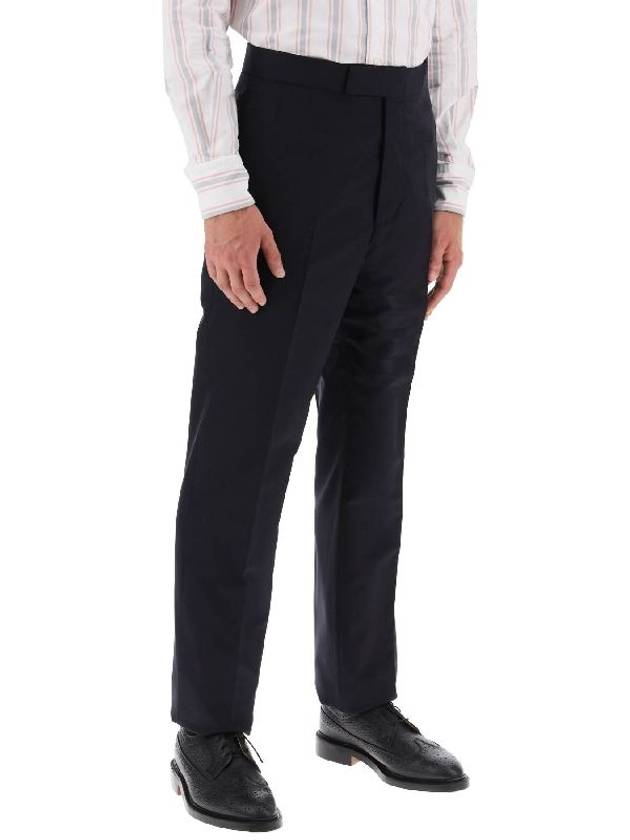 Diagonal Plain Weave Classic Wool Slacks Navy - THOM BROWNE - BALAAN 4