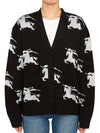 Cotton EKD Intarsia Knit Cardigan Black White - BURBERRY - BALAAN 2