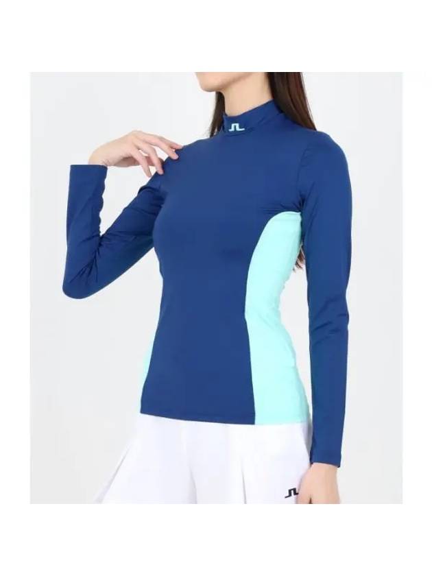 Thabisa Mockneck Long Sleeve T-Shirt Estate Blue - J.LINDEBERG - BALAAN 1