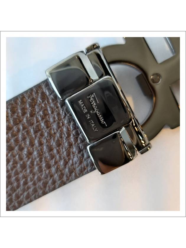 Reversible Gancini Belt Black Hickory - SALVATORE FERRAGAMO - BALAAN 8