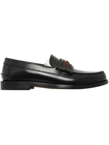 Double G Leather Loafers Black - GUCCI - BALAAN 1