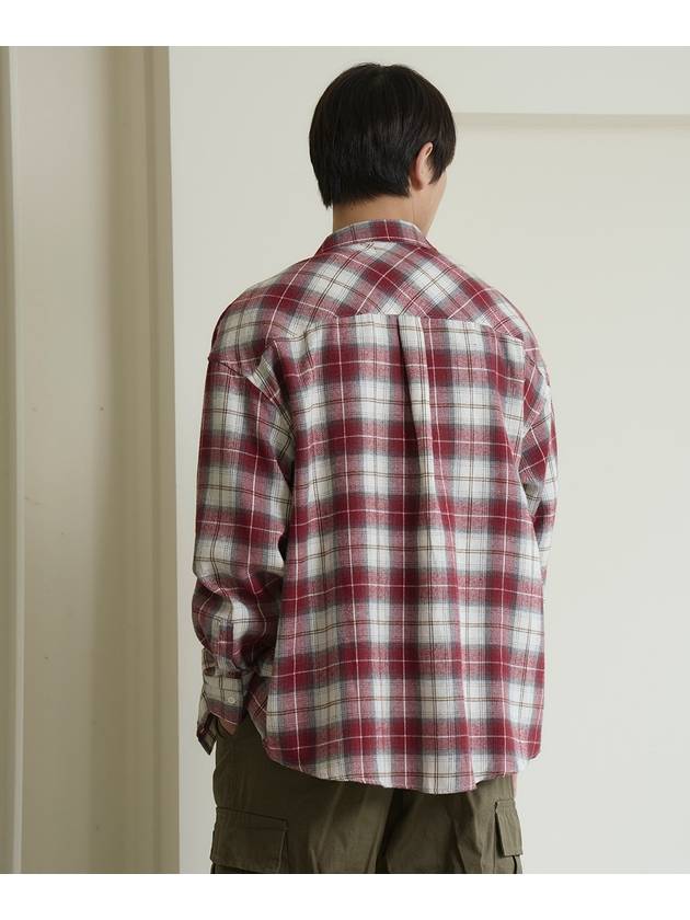 Overfit tartan check shirt Red - THE GREEN LAB - BALAAN 8