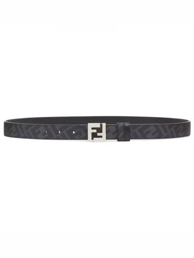 FF Squared Leather Belt Black - FENDI - BALAAN 2