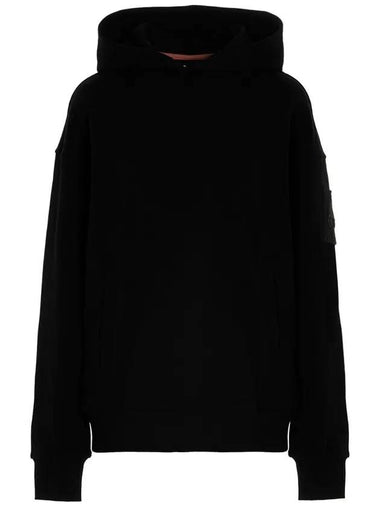 Logo Patch Cotton Hoodie Black - MOOSE KNUCKLES - BALAAN 1