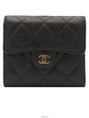 Black caviar classic gold CC logo small flap bi fold wallet No 25 A82288 - CHANEL - BALAAN 1