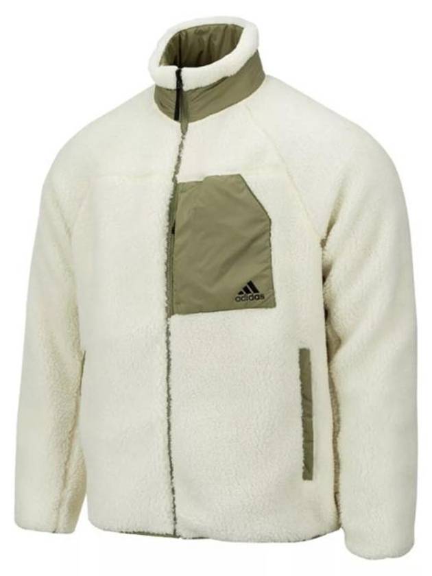 Reversible Sherpa Zip-Up Jacket Khaki - ADIDAS - BALAAN 2