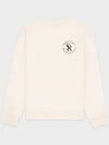 Logo Crew Neck Cotton Sweatshirt Beige - SPORTY & RICH - BALAAN 3