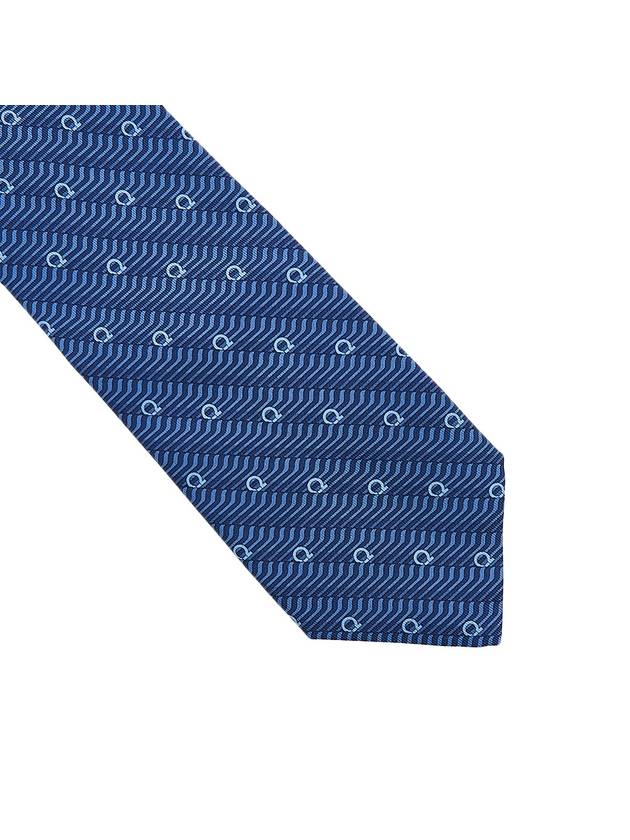 Ferragamo Men's Gancini Silk Tie 35 0887 F MARINE 0762111 - SALVATORE FERRAGAMO - BALAAN 5