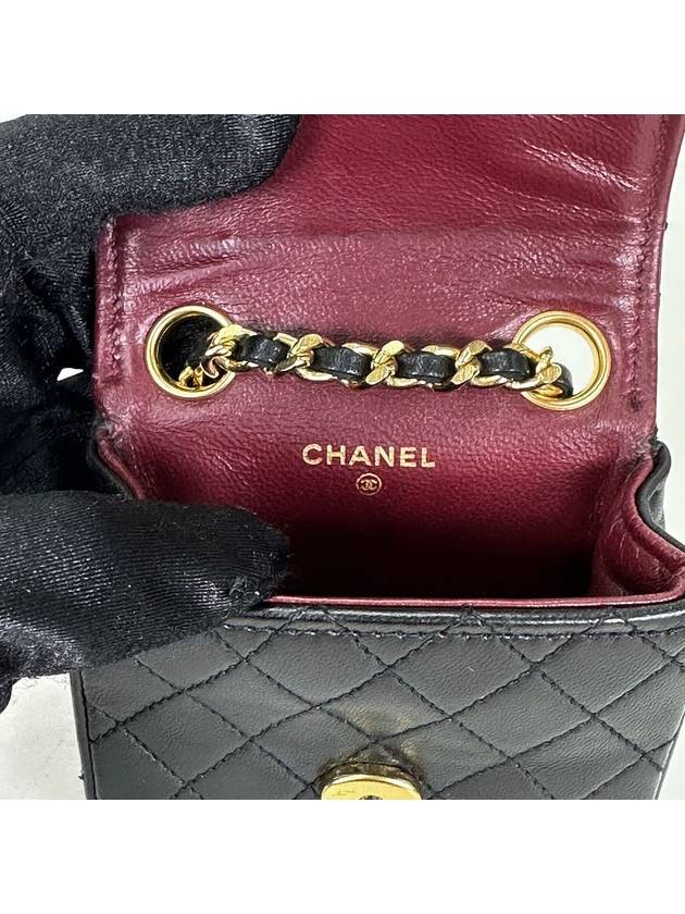 Black Lambskin Micromini Chain Belt Bag 3VCHB27436 - CHANEL - BALAAN 8