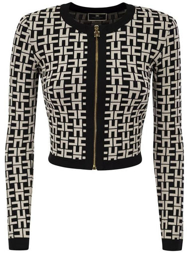 Viscose jacquard mini cardigan - ELISABETTA FRANCHI - BALAAN 1