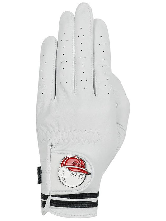 Women Ball Marker Left Hand Glove WHITE WOMAN - MALBON GOLF - BALAAN 1