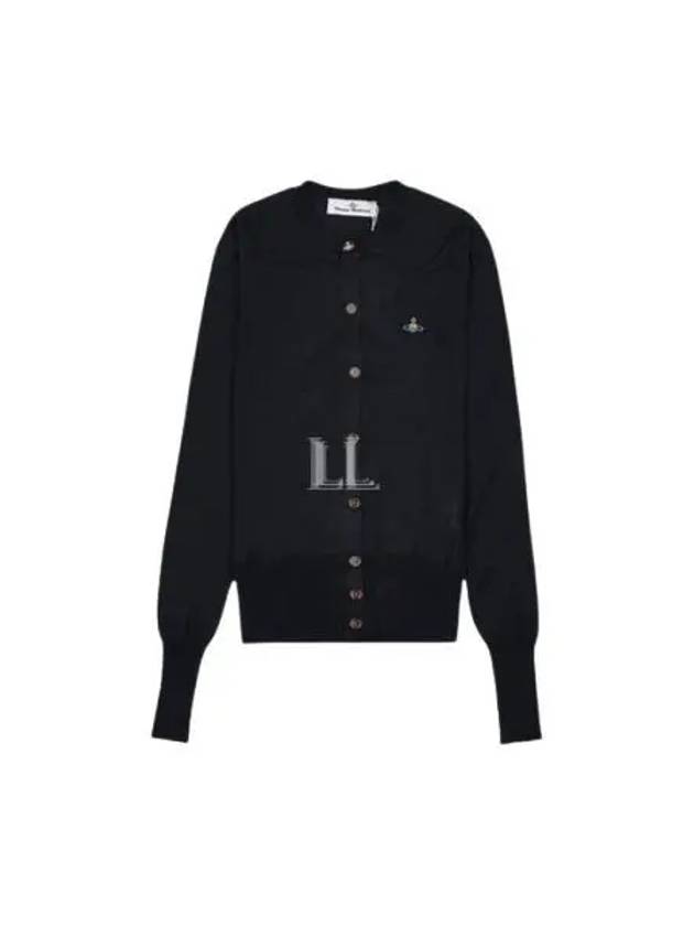 Bea Embroidered Logo Cardigan Black - VIVIENNE WESTWOOD - BALAAN 2