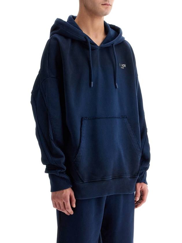 Oversized Drawstring Hoodie Blue - FENDI - BALAAN 3