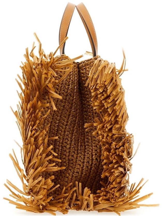 Medium Fringe Raffia Shopping Shoulder Bag Brown - ETRO - BALAAN 5