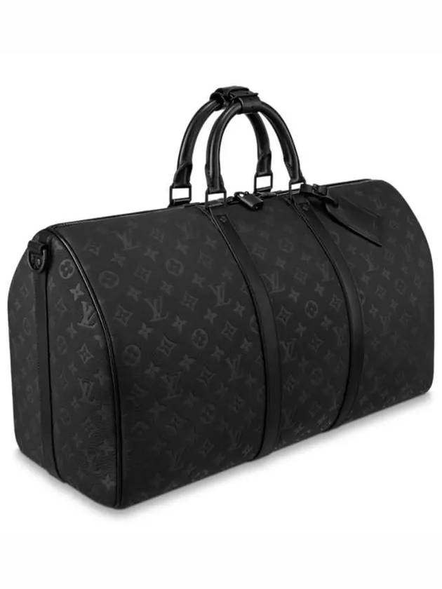 Keepall Bandouliere 50 Monogram Taurillon Leather Duffel Bag Black - LOUIS VUITTON - BALAAN 5