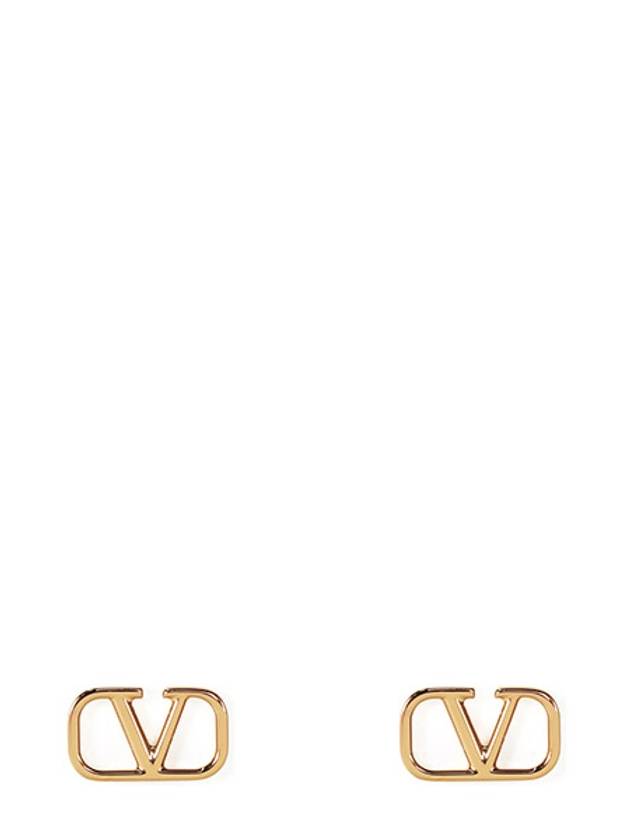 V Logo Earrings Gold - VALENTINO - BALAAN 1