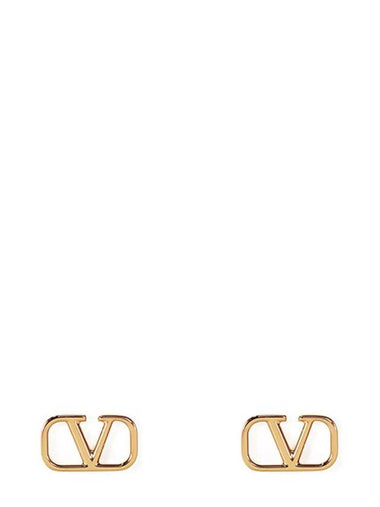 V Logo Earrings Gold - VALENTINO - BALAAN 1