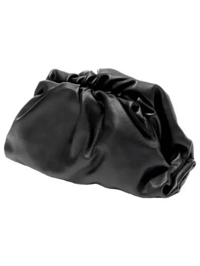 Dumpling Small Leather Clutch Bag Black - BOTTEGA VENETA - BALAAN 2