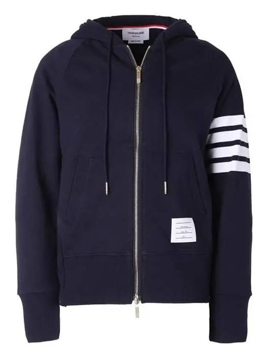 Engineered 4 Bar Diagonal Zip Up Hoodie Navy - THOM BROWNE - BALAAN 2