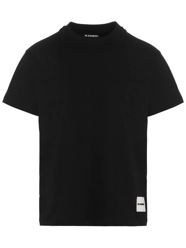 Logo Patch Cotton Short Sleeve T-Shirt 3 Pack Black - JIL SANDER - BALAAN 3