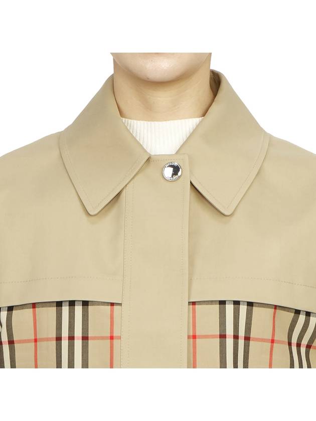 Check Motif Shorts Zip-Up Jacket Beige - BURBERRY - BALAAN 8